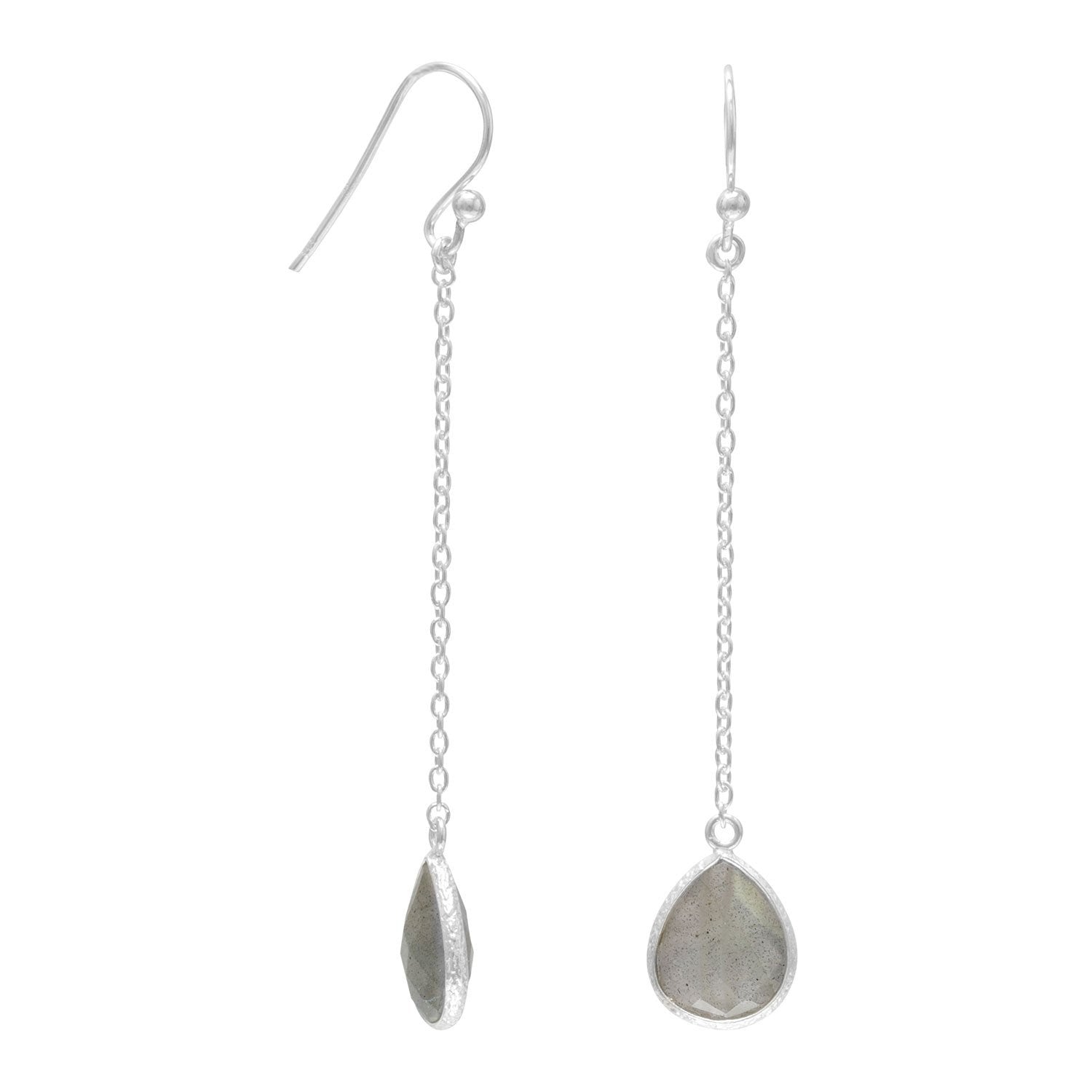 Labradorite Chain Drop Earrings - Joyeria Lady