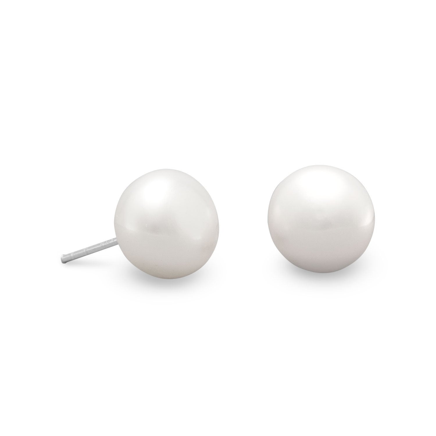 Cultured Freshwater Button Pearl Studs - Joyeria Lady