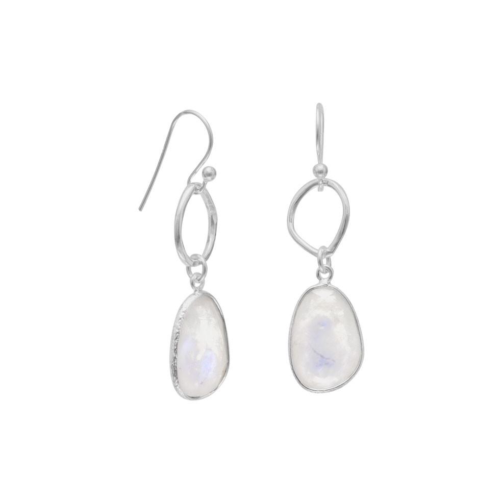 Rainbow Moonstone Drop Earrings - Joyeria Lady