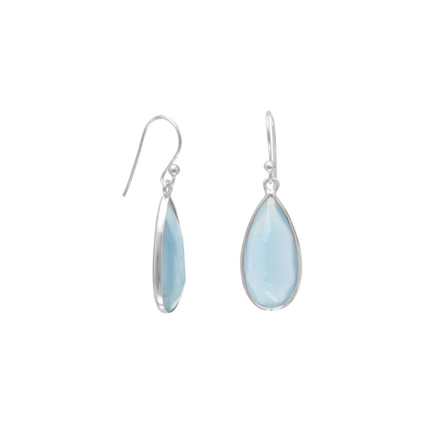 Blue Chalcedony Pear Shape Earrings - Joyeria Lady