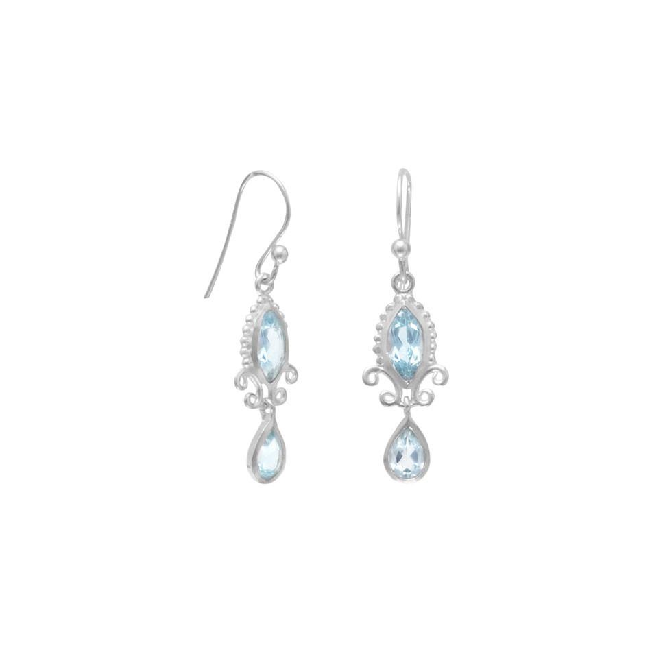 Multishape Blue Topaz Earrings - Joyeria Lady