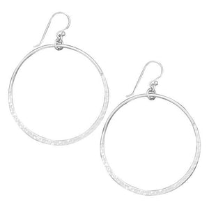 Hammered Open Circle Earrings - Joyeria Lady
