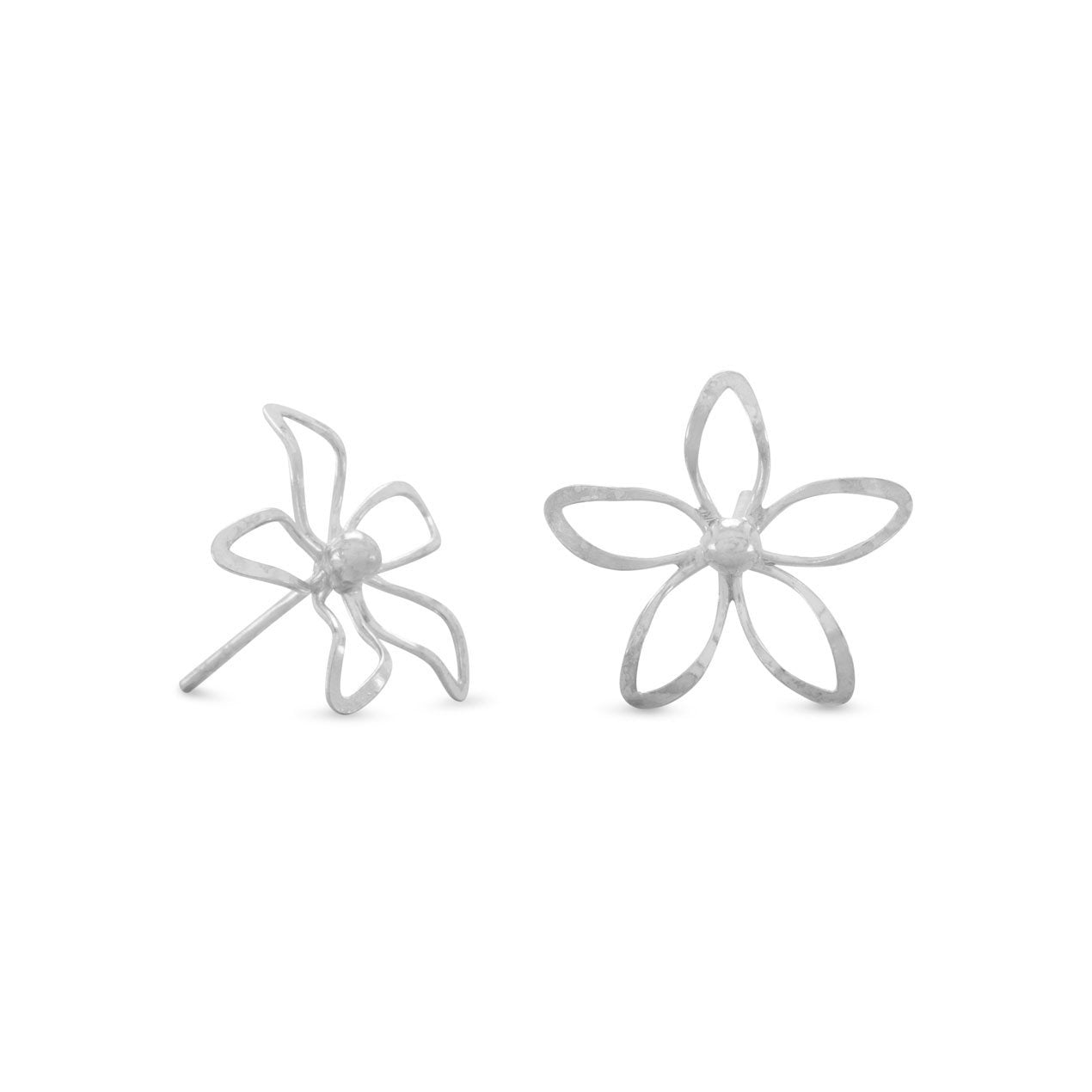 Diamond Cut Flower Post Earrings - Joyeria Lady
