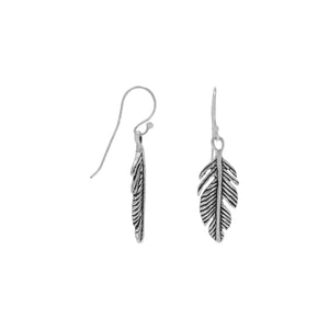 Oxidized Pinna Feather Earrings - Joyeria Lady