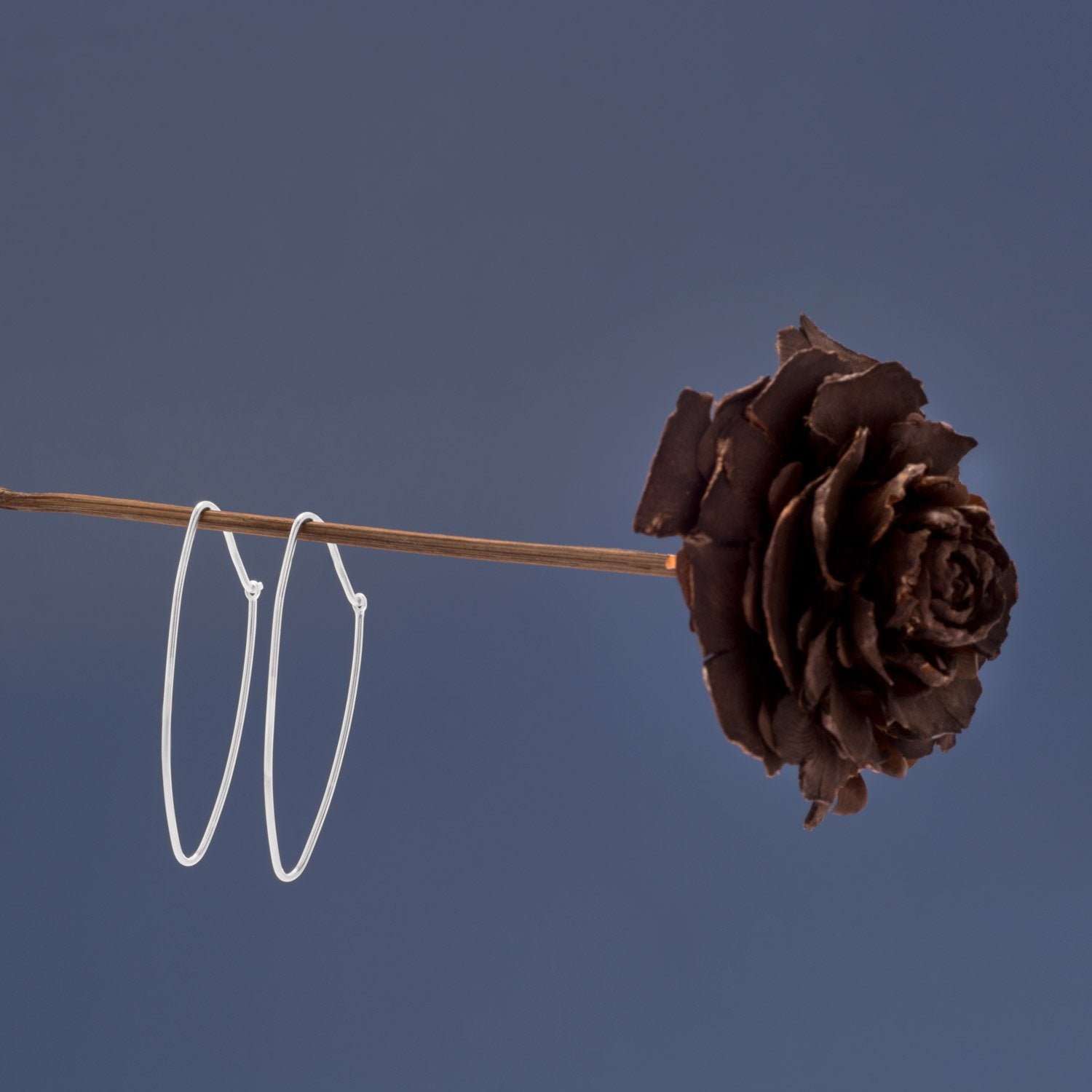 Thin Oval Wire Hoops - Joyeria Lady