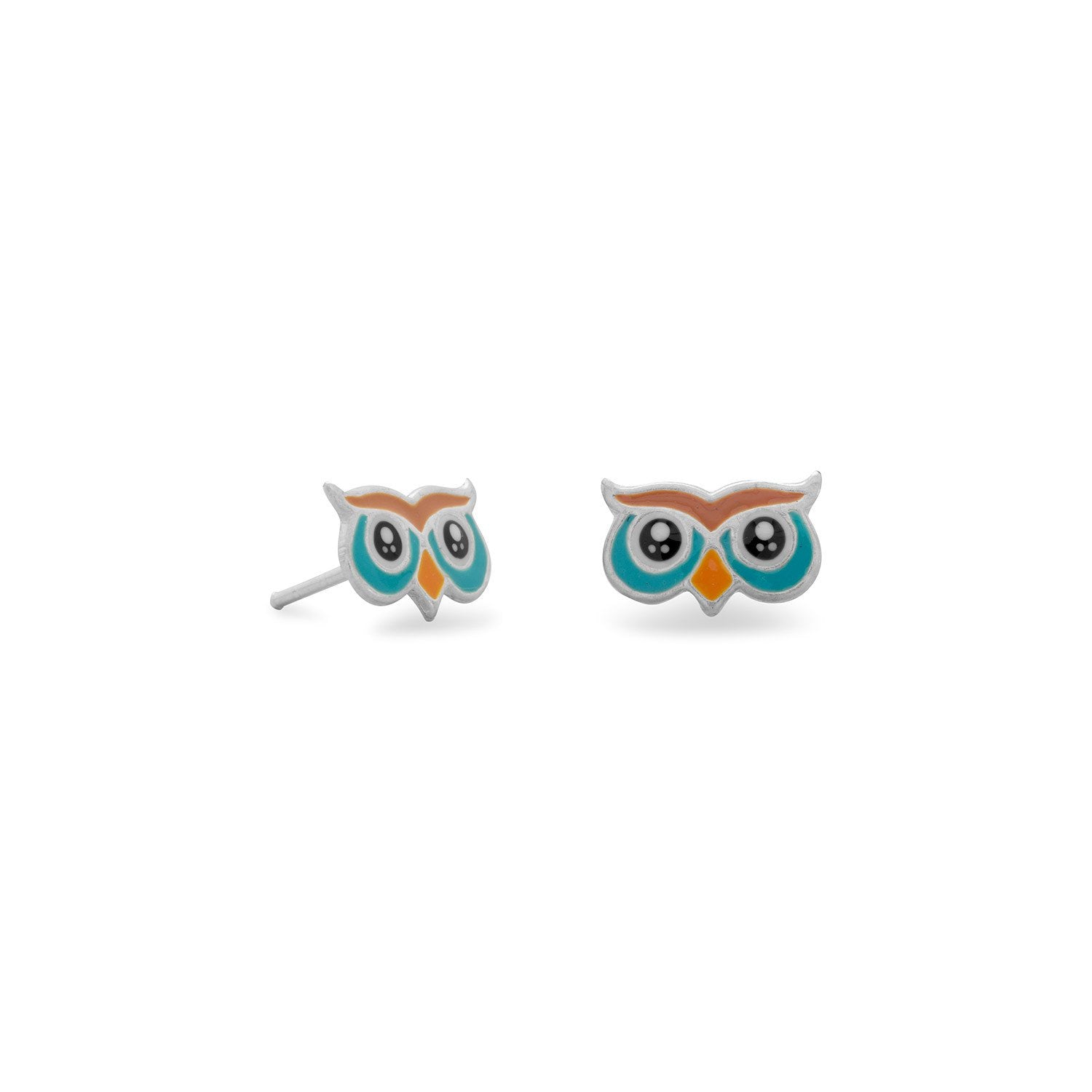 Enamel Owl Stud Earrings - Joyeria Lady