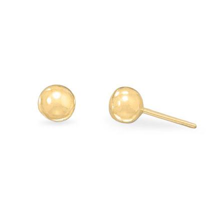 14 Karat Gold Plated 6mm Ball Stud Earrings - Joyeria Lady