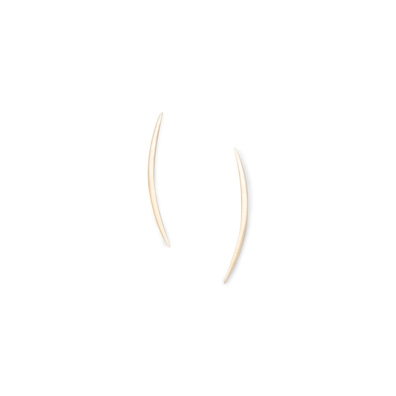 14K Gold Plated Crescent Post Earrings - Joyeria Lady