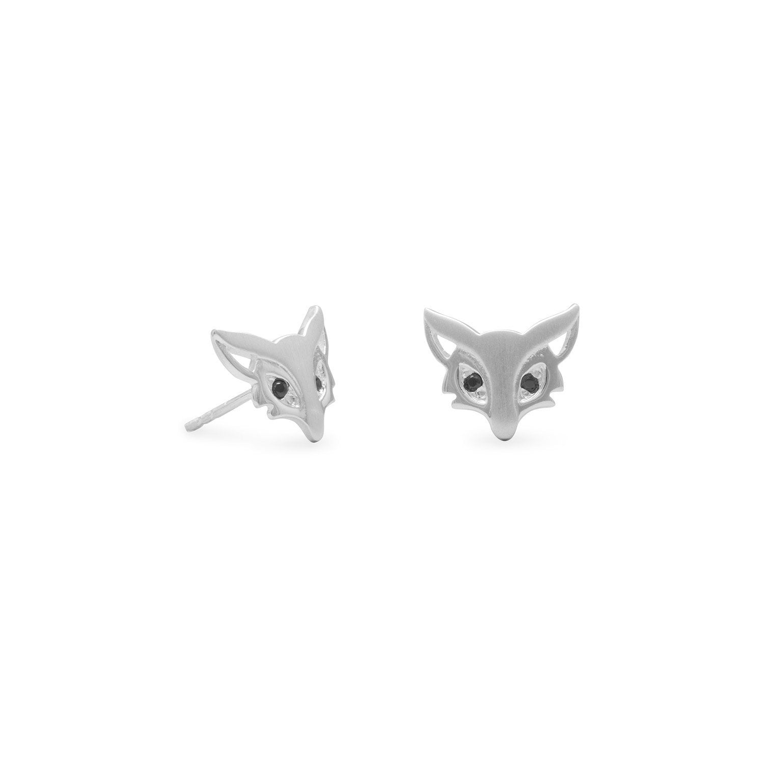 Cute Satin Finish Fox Stud Earrings - Joyeria Lady