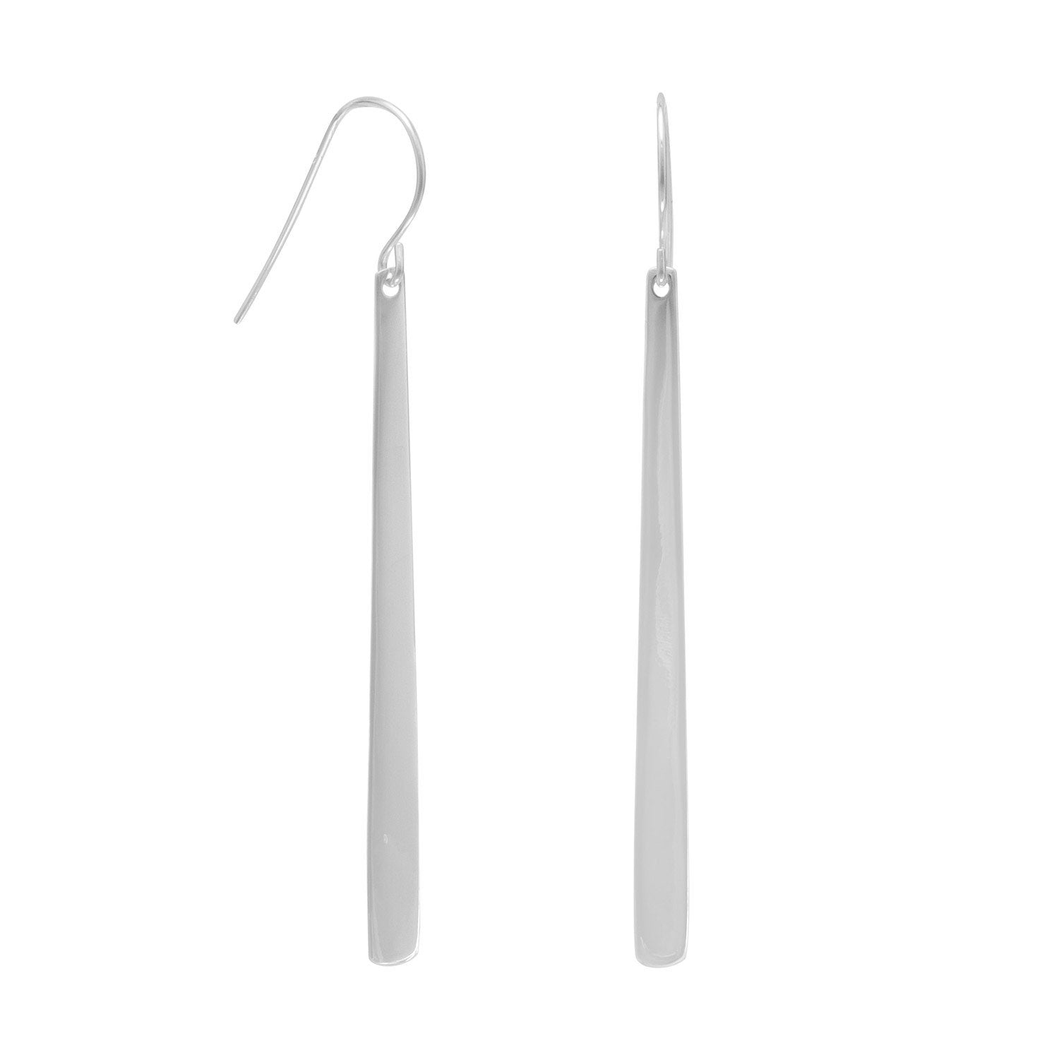 Polished Tapered Matchstick Earrings - Joyeria Lady