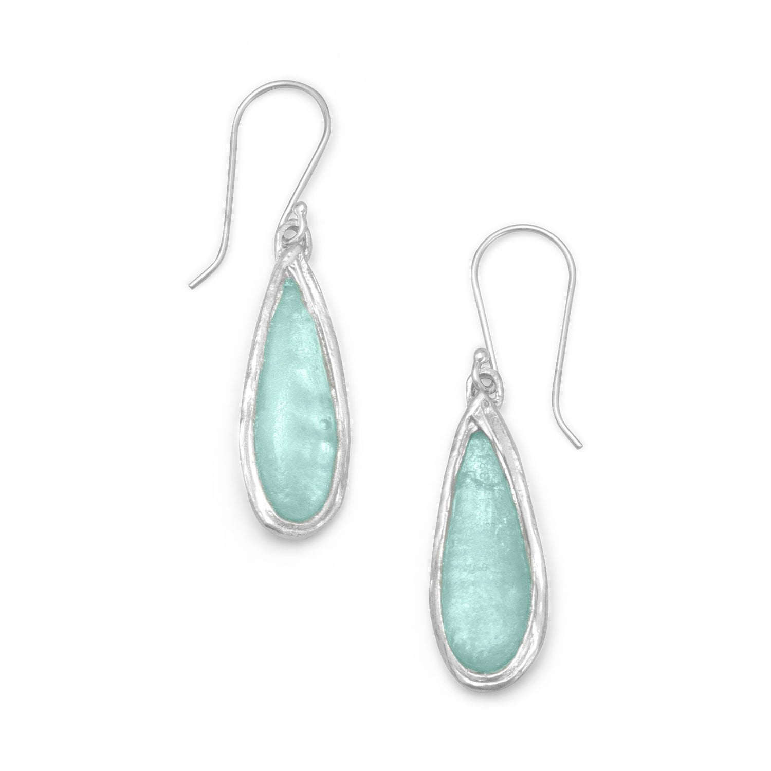 Ancient Roman Glass Pear Drop Earrings - Joyeria Lady