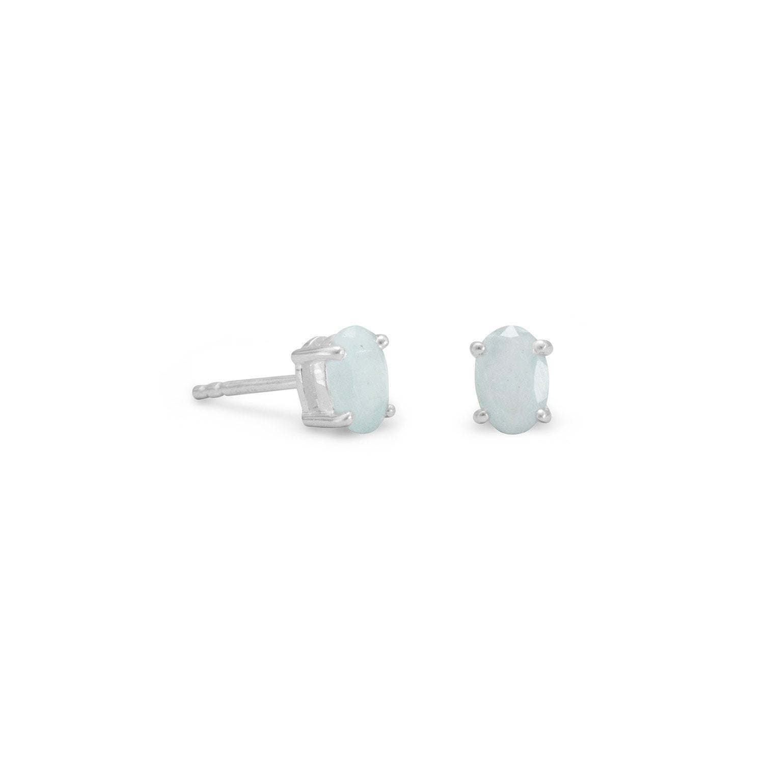 Faceted Oval Aquamarine Earrings - Joyeria Lady