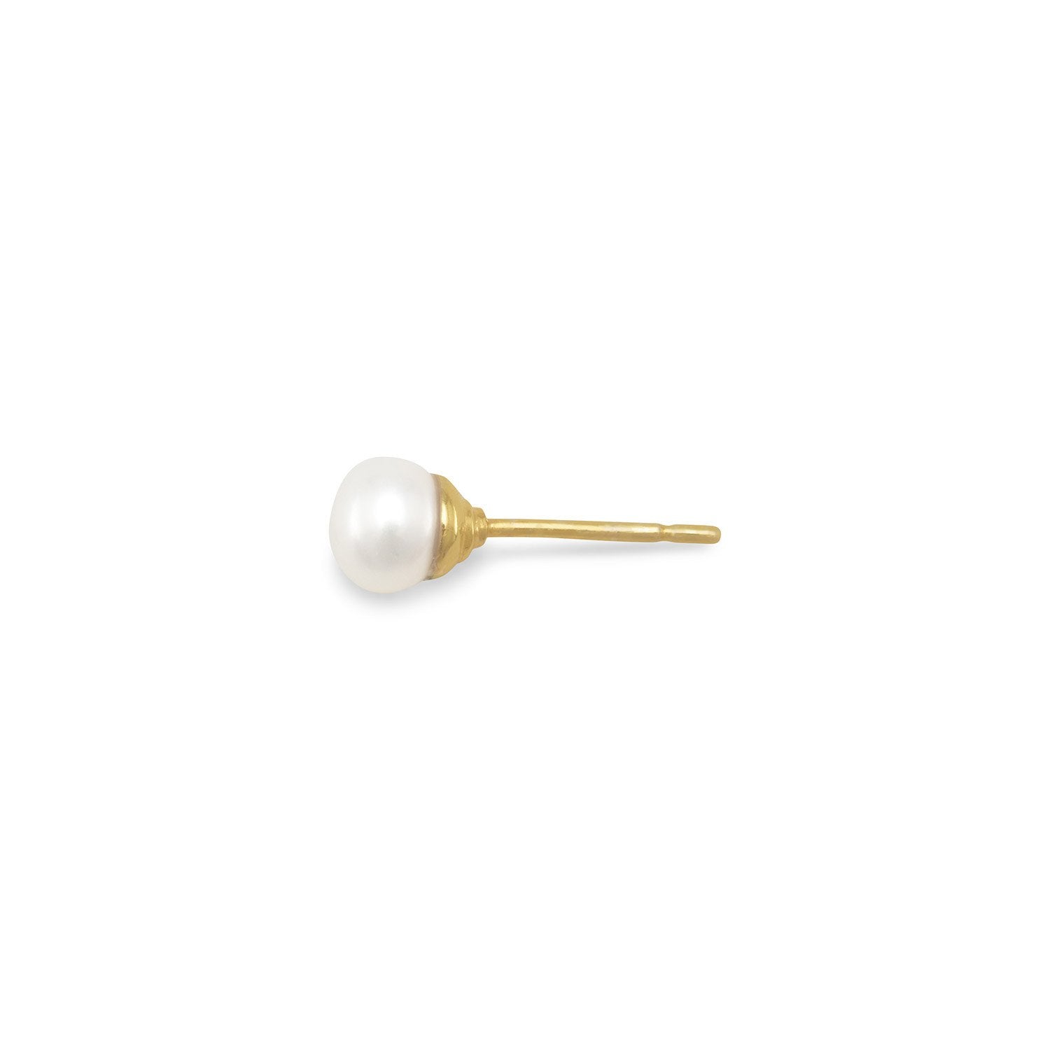 14 Karat Gold Plated Cultured Freshwater Pearl Stud Earrings - Joyeria Lady