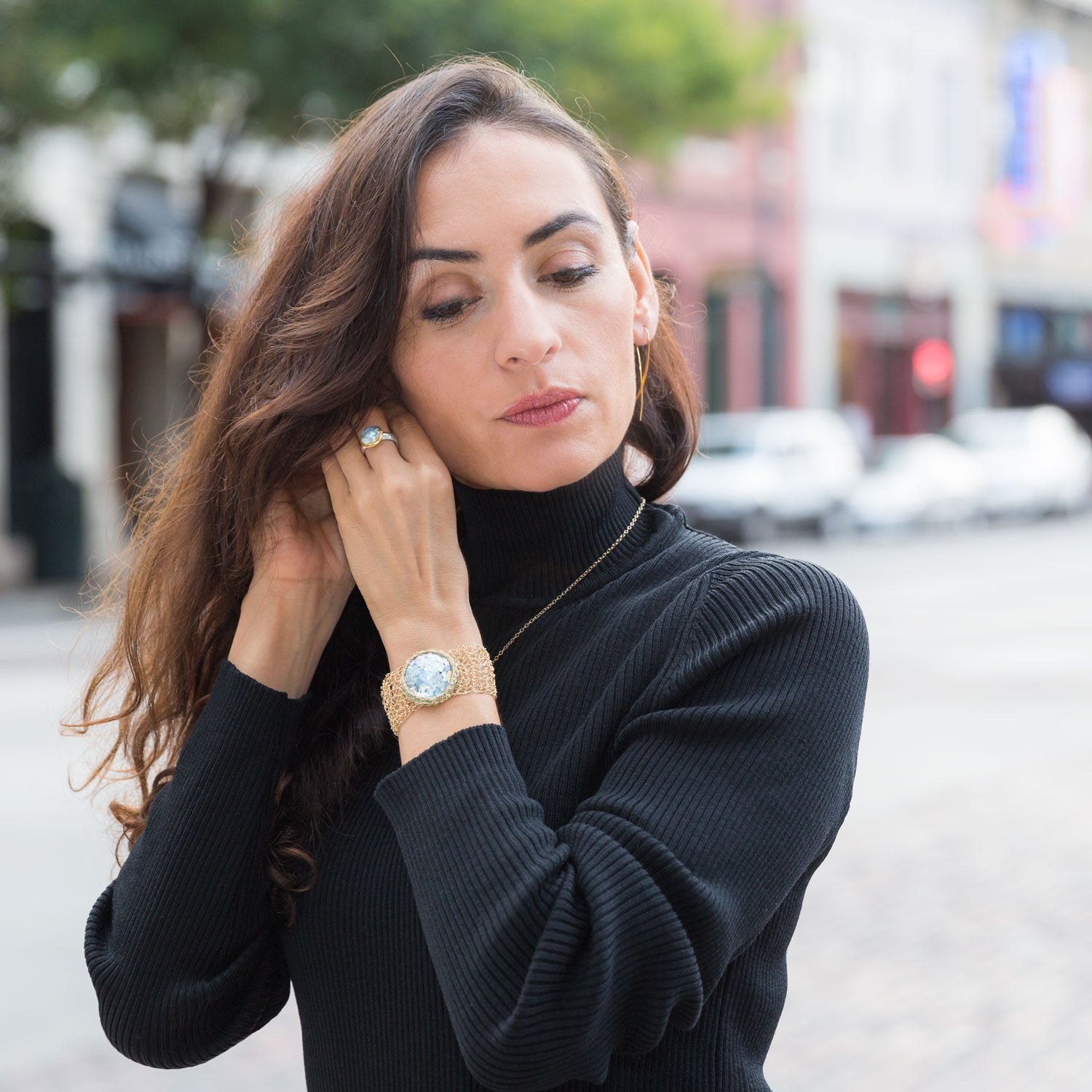 Two Tone Ancient Roman Glass Ring - Joyeria Lady