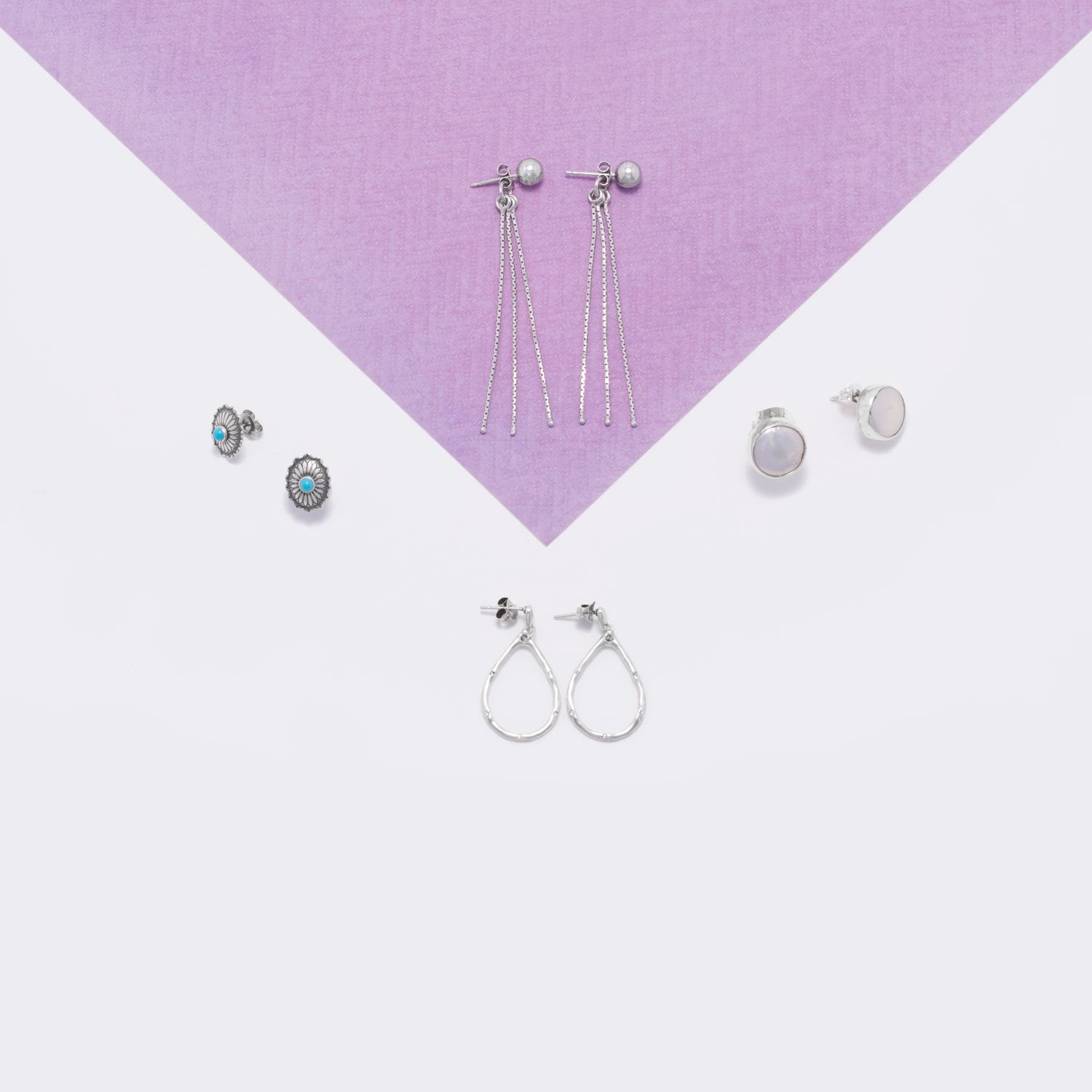 Oxidized Turquoise Concho Stud Earrings - Joyeria Lady