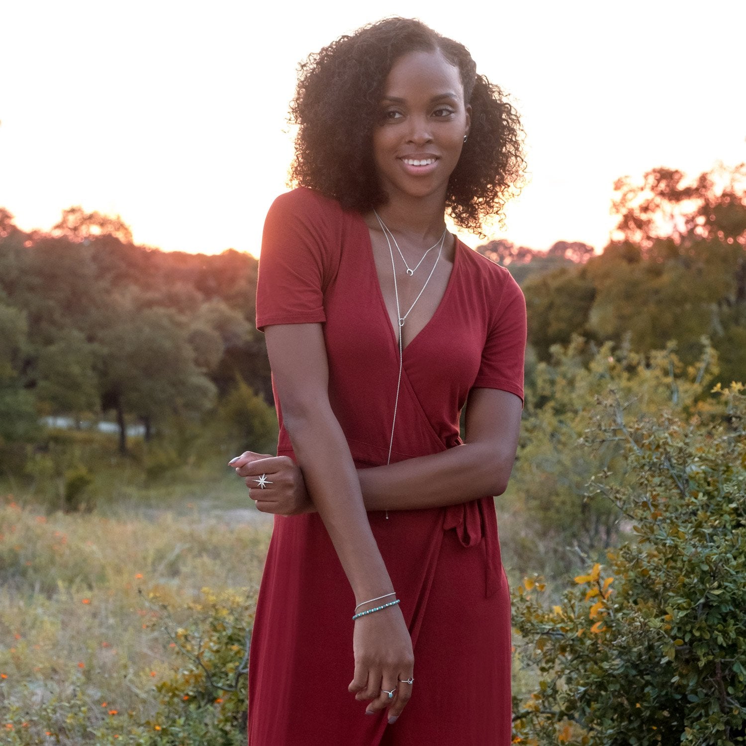 Silver Mini Crescent Necklace - Joyeria Lady