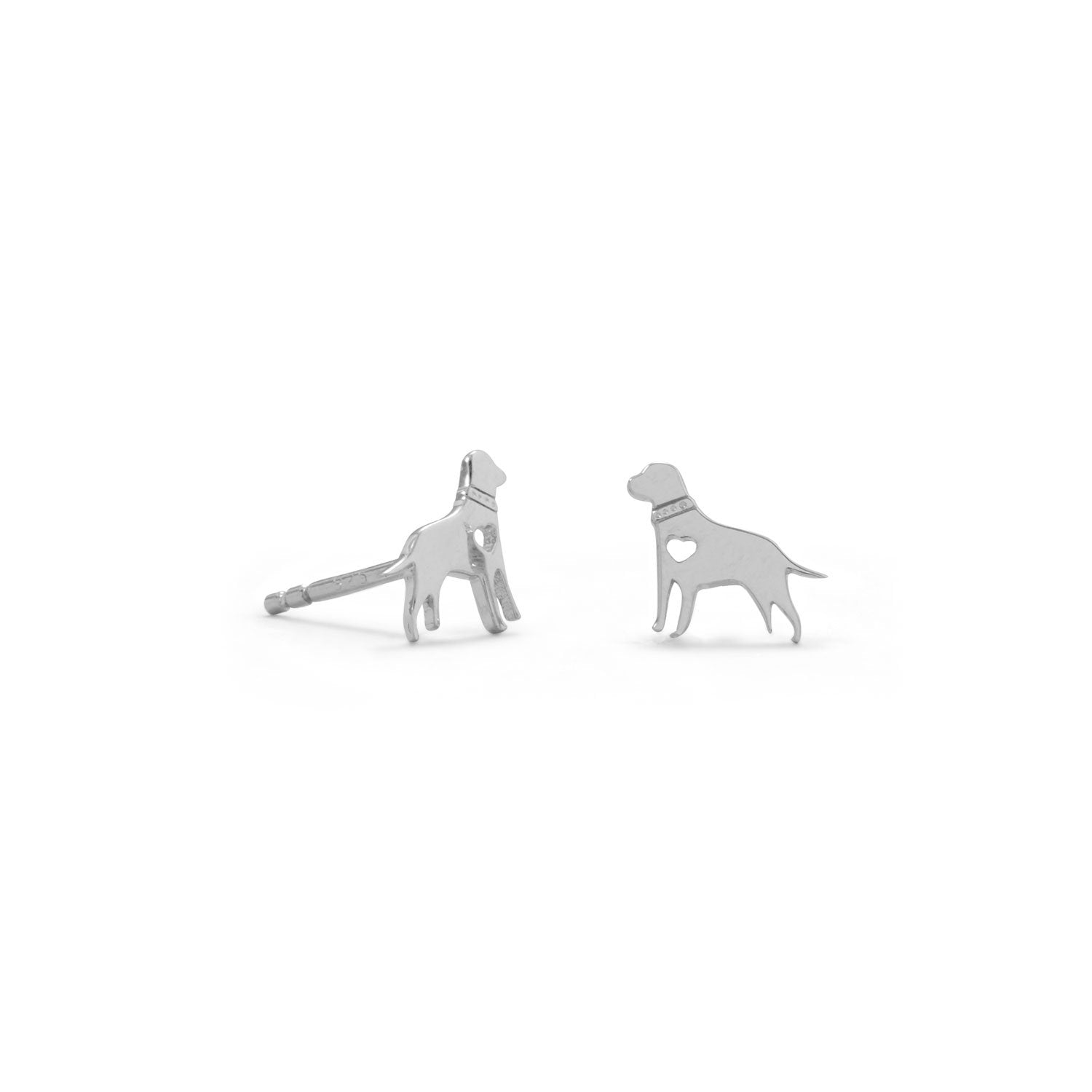 Rhodium Plated Darling Dog Studs - Joyeria Lady