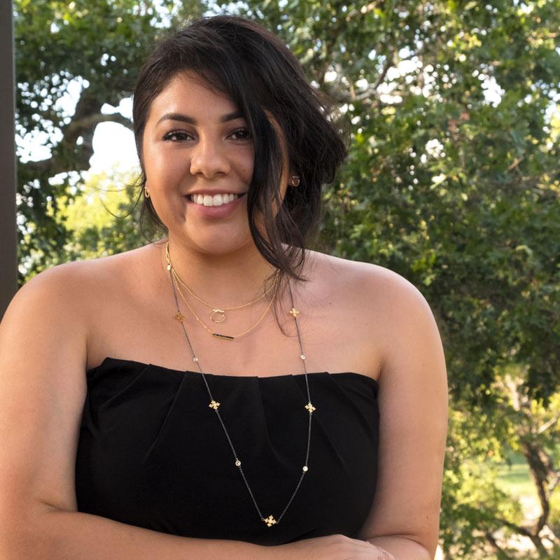 18 Karat Gold Plated CZ Bar and Circle Necklace - Joyeria Lady