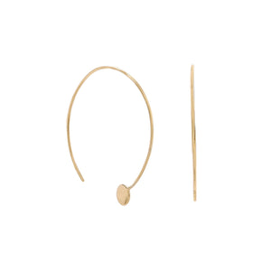 14 Karat Gold Plated Threader Dot End Earring - Joyeria Lady