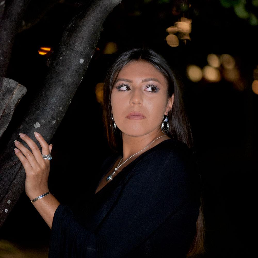 Oxidized Two Piece Ancient Roman Glass Ring Set - Joyeria Lady