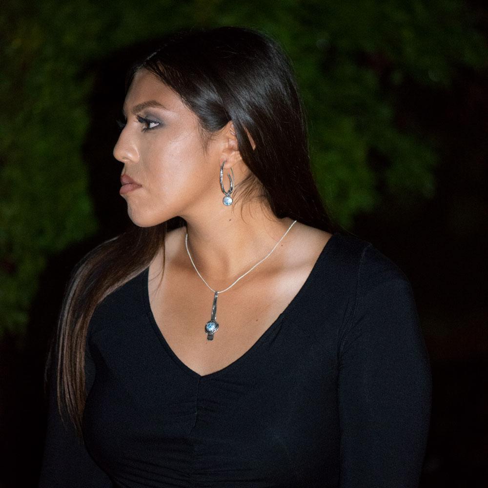 Oxidized Coil Design Ancient Roman Glass Earrings - Joyeria Lady