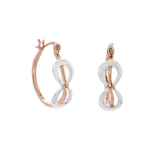 Two Tone Infinity Hoop Earrings - Joyeria Lady