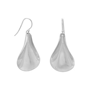 Polished Spoon Design French Wire Earrings - Joyeria Lady