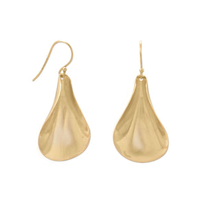 14 Karat Gold Plated Spoon Design French Wire Earrings - Joyeria Lady