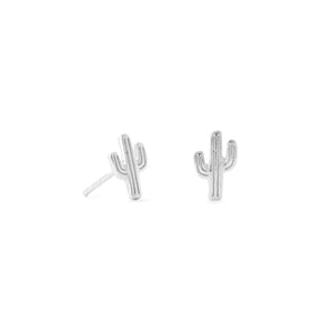 Small Polished Saguaro Cactus Stud Earrings - Joyeria Lady