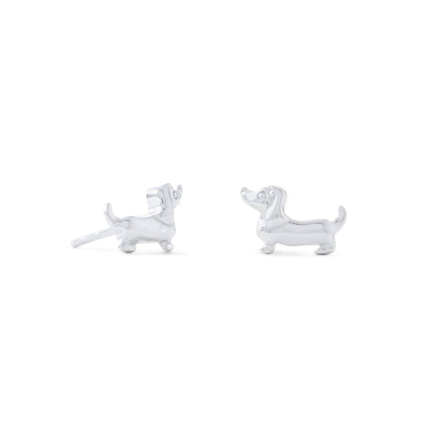 Cute Shiny Dachshund Stud Earrings - Joyeria Lady