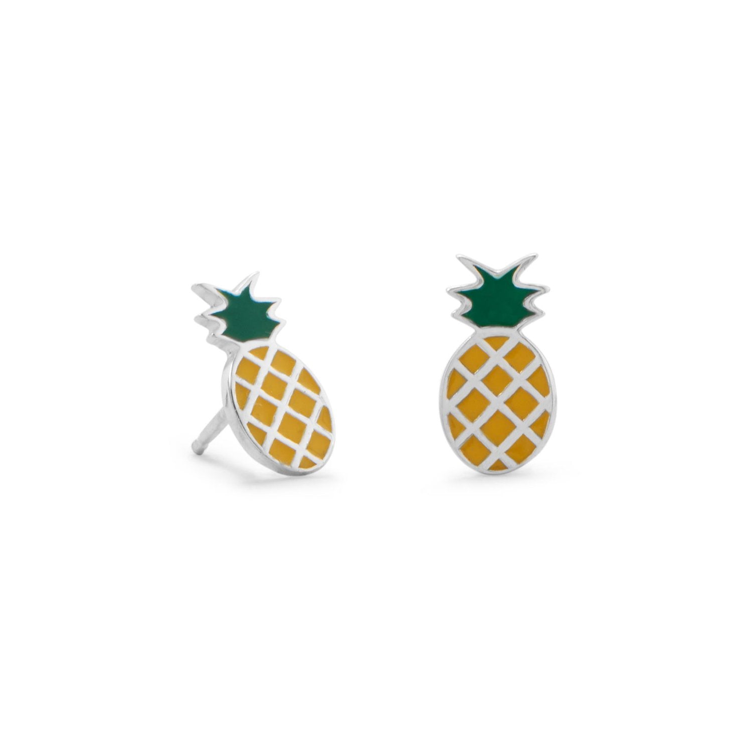 Pineapple Polished Earrings - Joyeria Lady