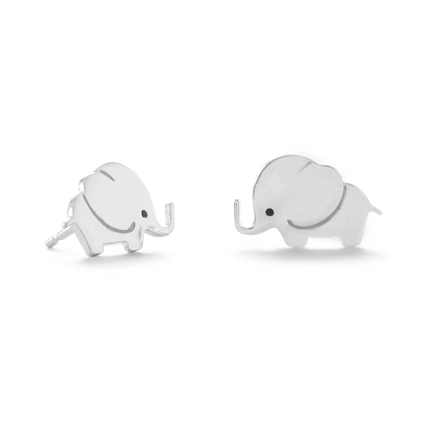 Sterling Silver and Enamel Elephant Stud Earrings - Joyeria Lady