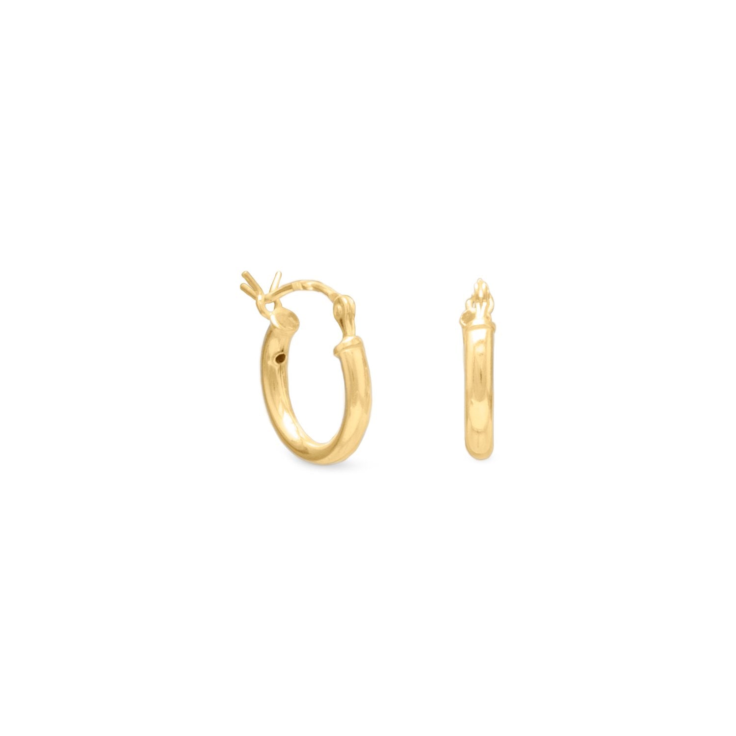 2mm x 12mm Gold Plated Click Hoop - Joyeria Lady