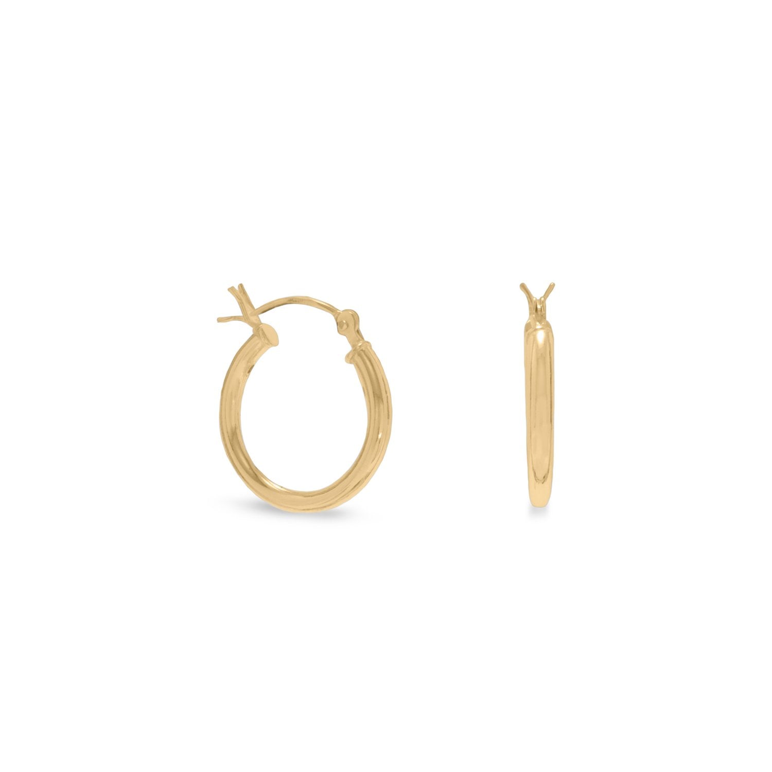 2mm x 16mm Gold Plated Click Hoop - Joyeria Lady