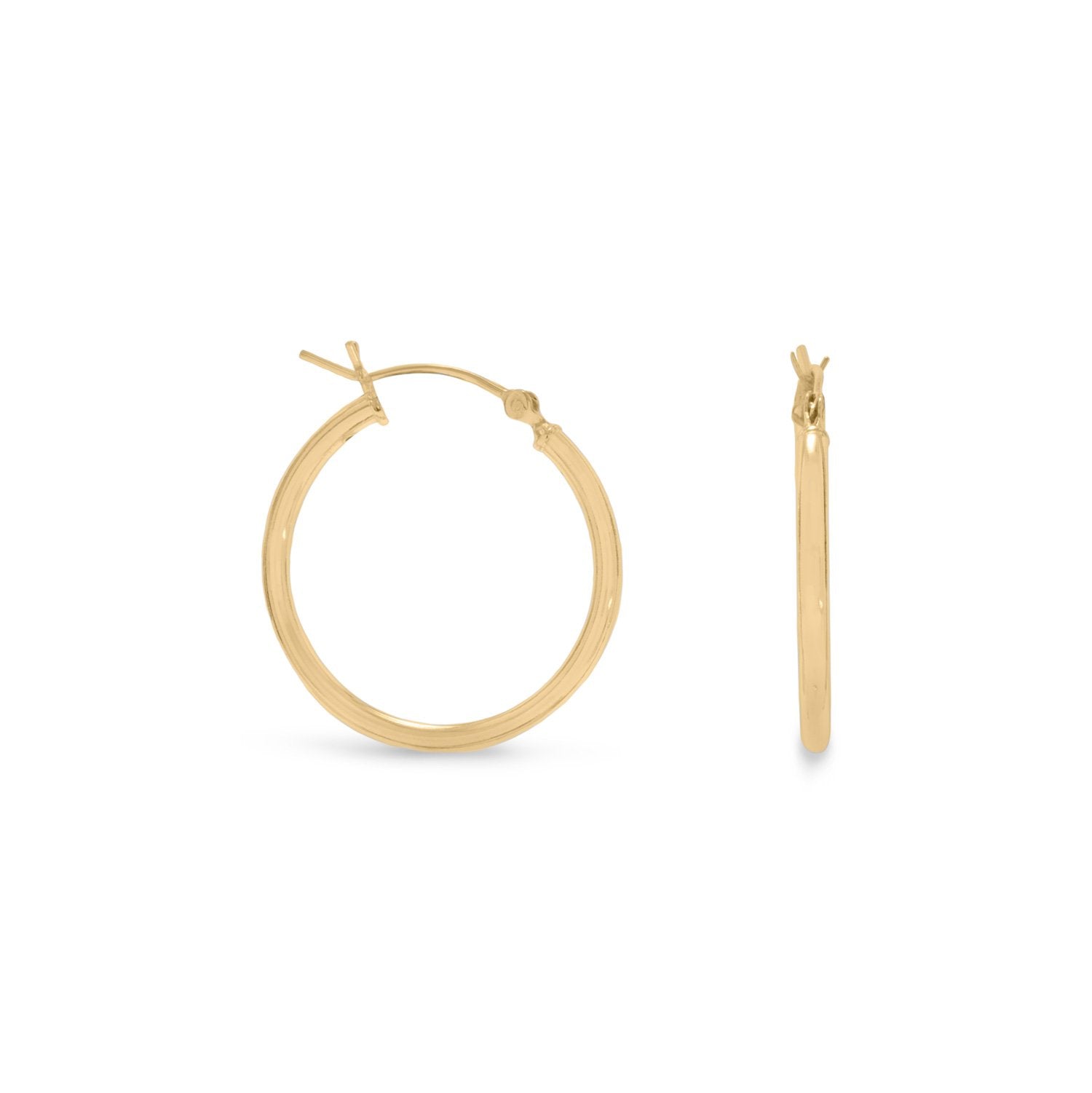 2mm x 24mm Gold Plated Click Hoop - Joyeria Lady
