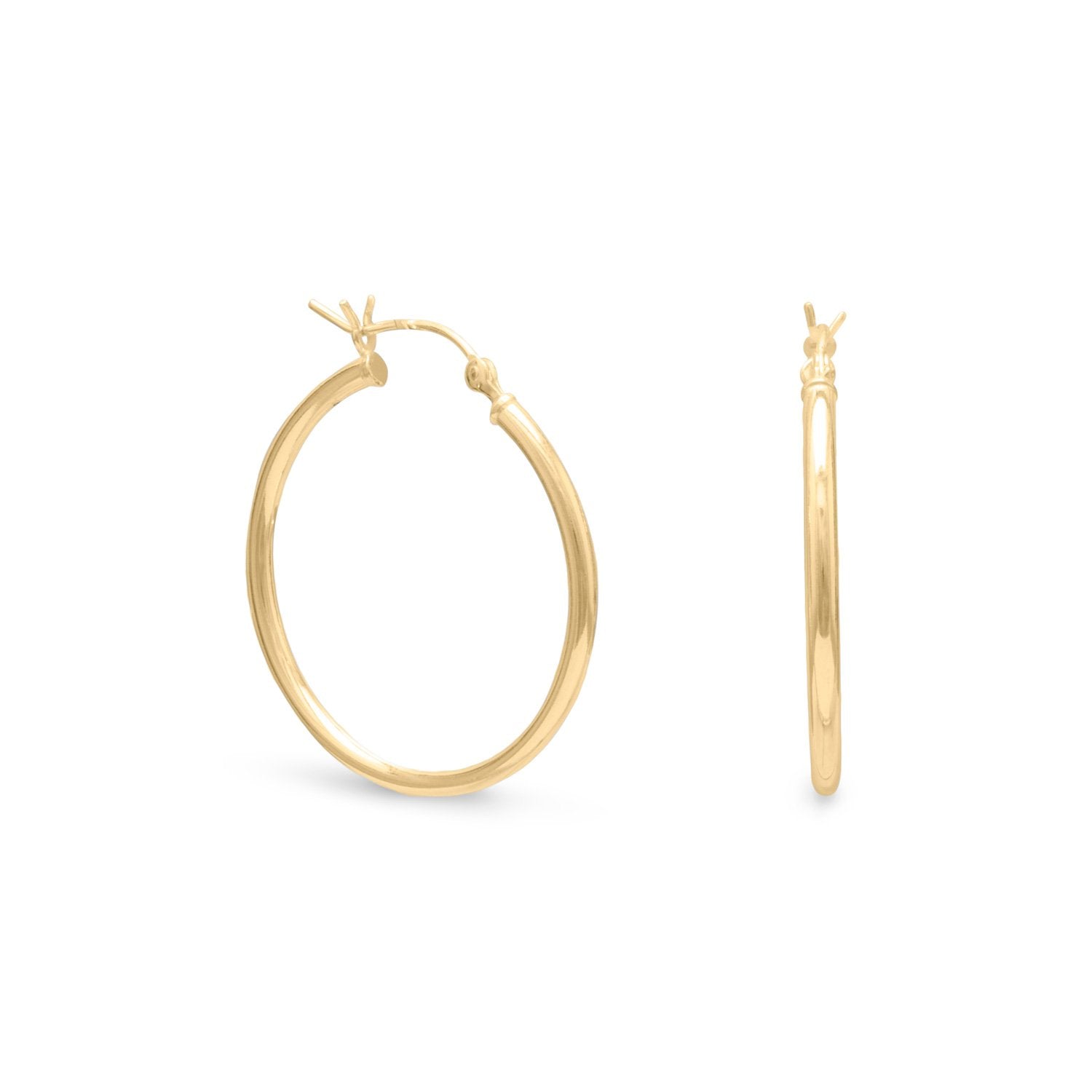 2mm x 28mm Gold Plated Click Hoop - Joyeria Lady