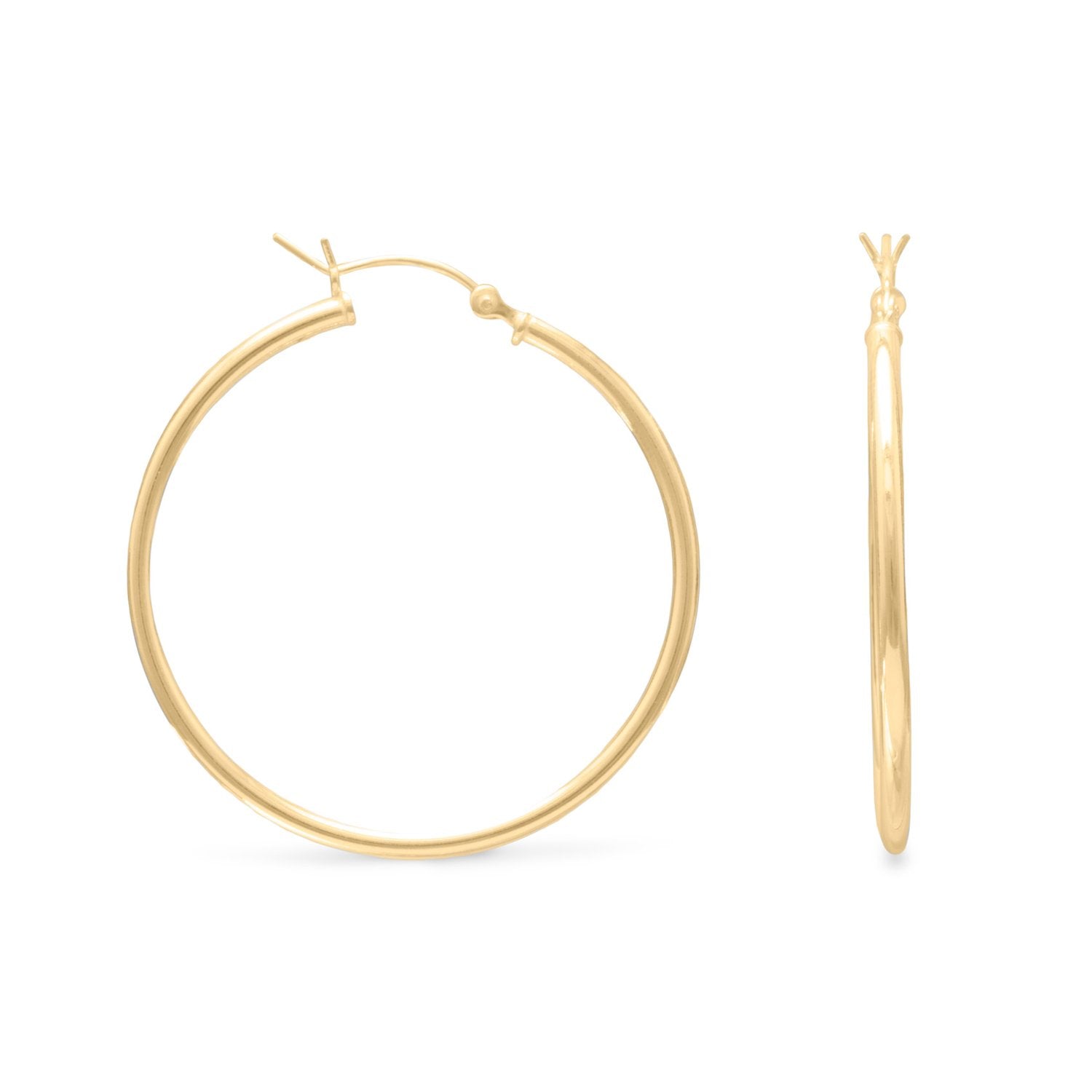 2mm x 40mm Gold Plated Click Hoop - Joyeria Lady