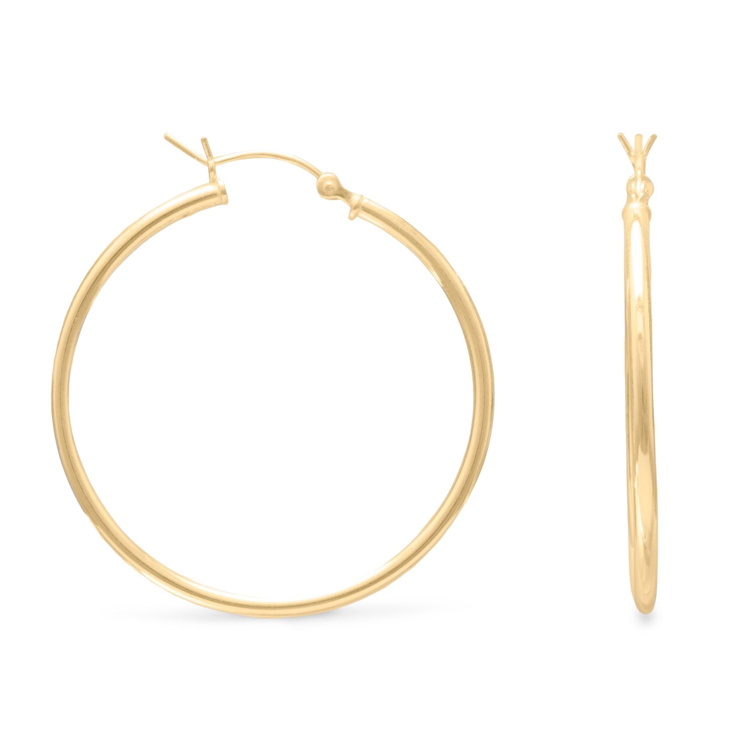 2mm x 50mm Gold Plated Click Hoop - Joyeria Lady