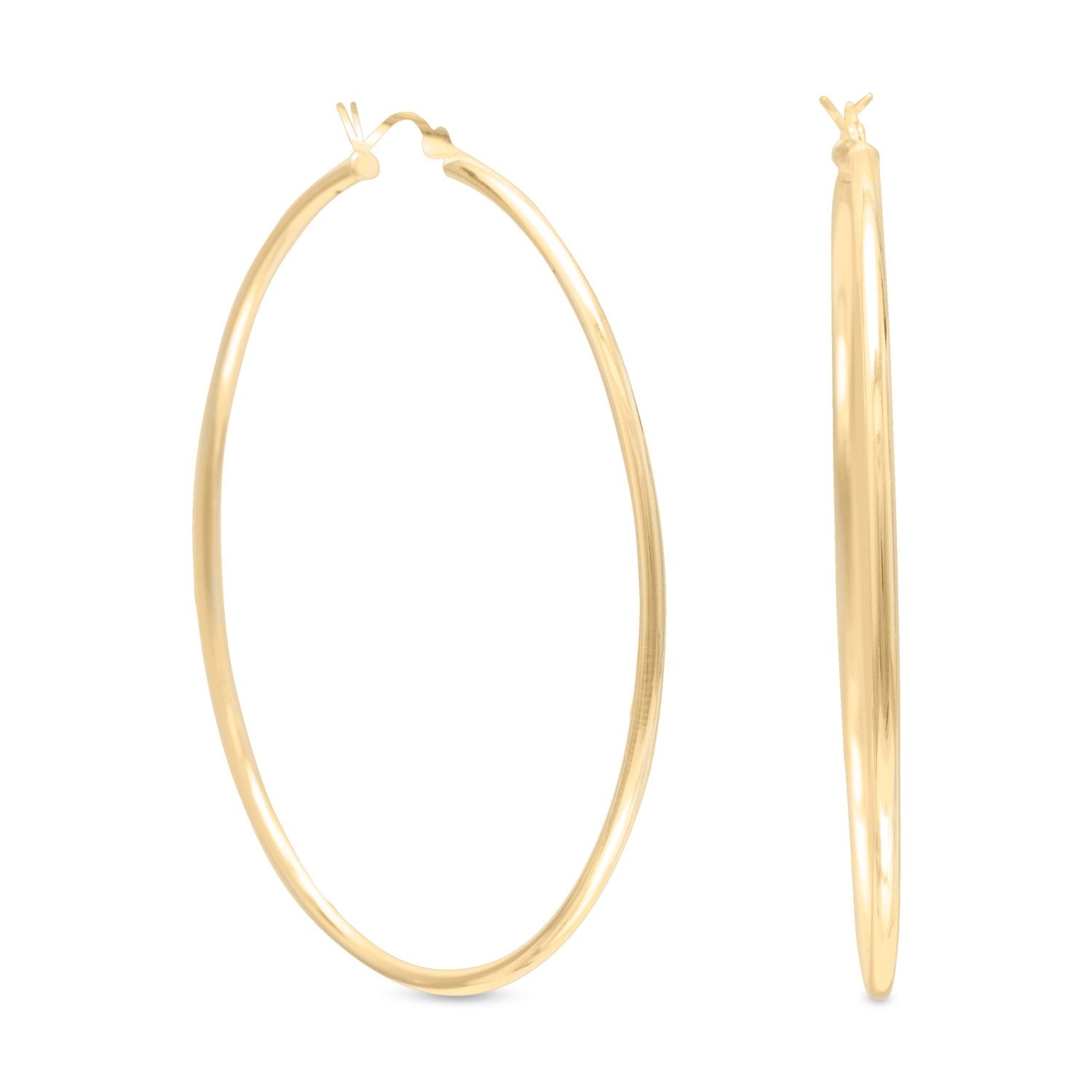 2mm x 60mm Gold Plated Click Hoop - Joyeria Lady