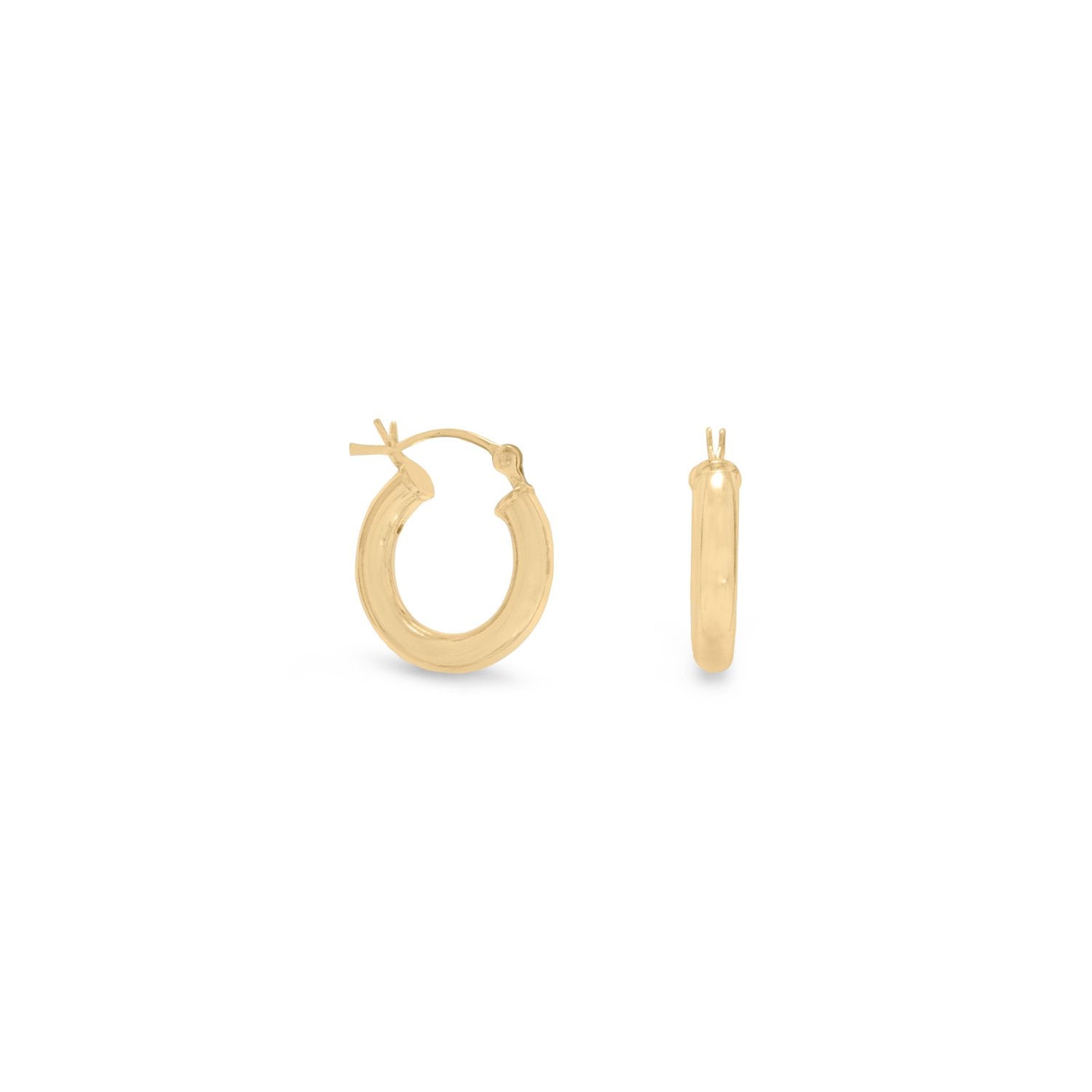 3mm x 15mm Gold Plated Click Hoop - Joyeria Lady