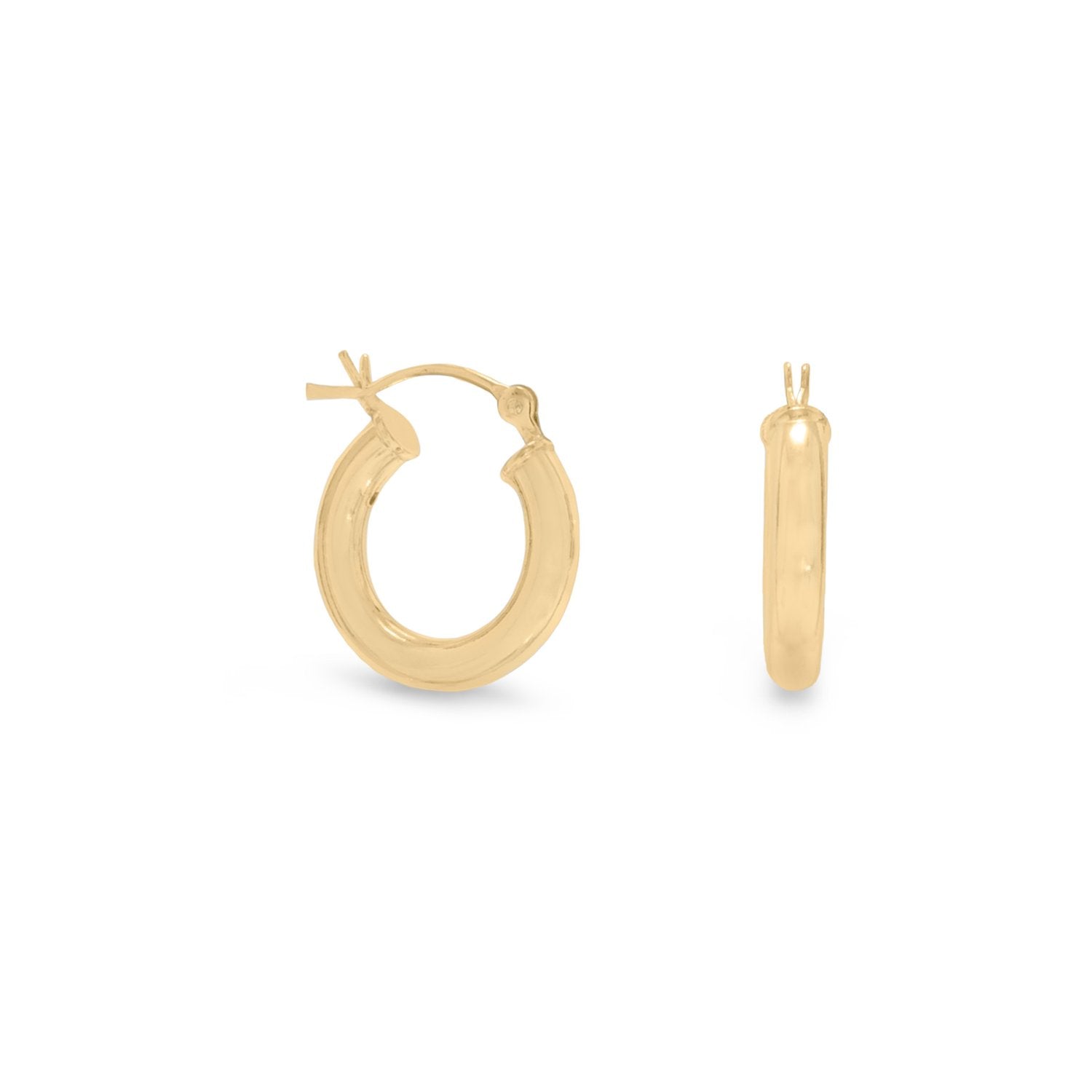 3mm x 18mm Gold Plated Click Hoop - Joyeria Lady