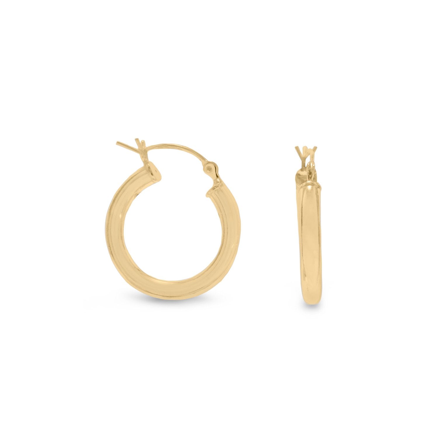 3mm x 22mm Gold Plated Click Hoop - Joyeria Lady