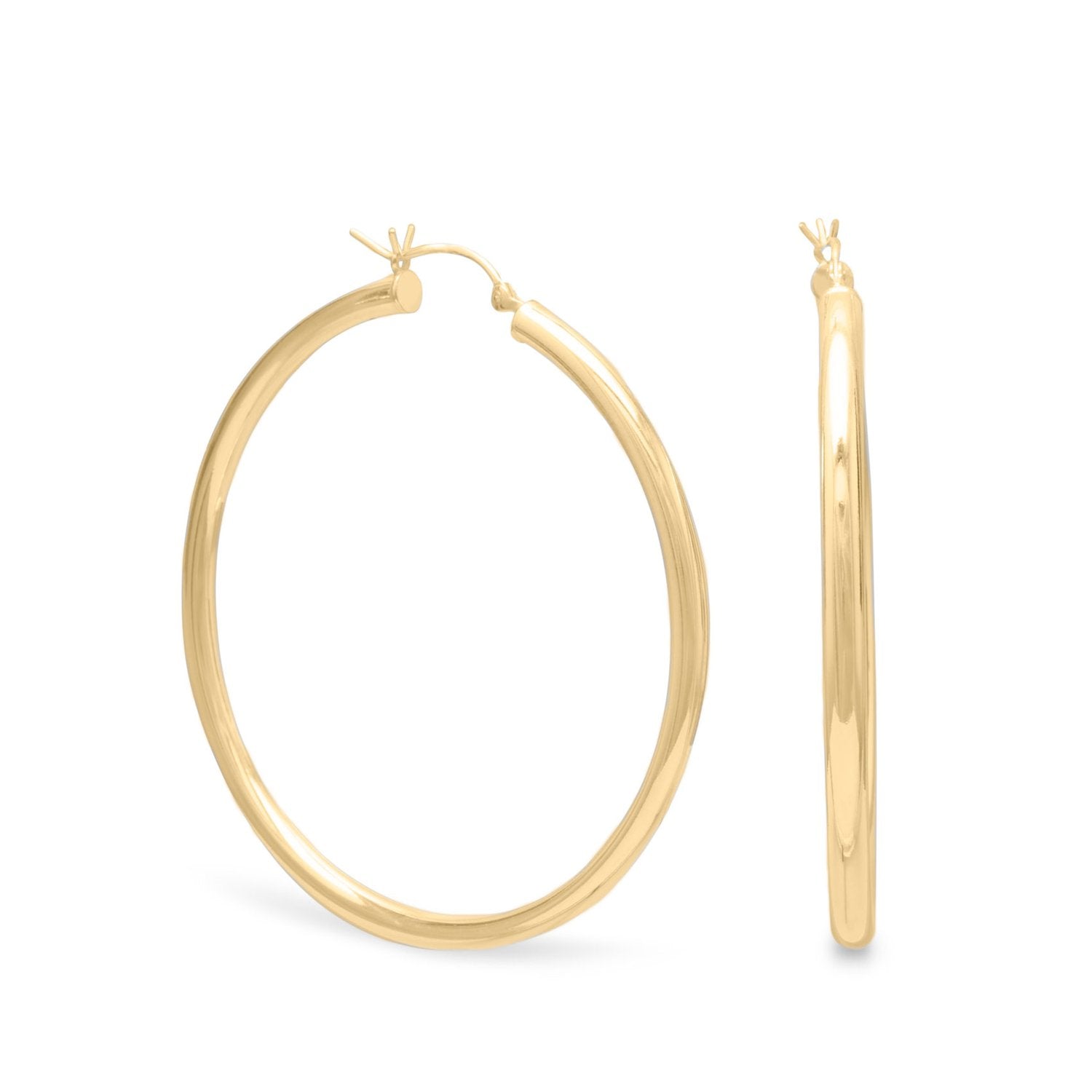 3mm x 40mm Gold Plated Click Hoop - Joyeria Lady