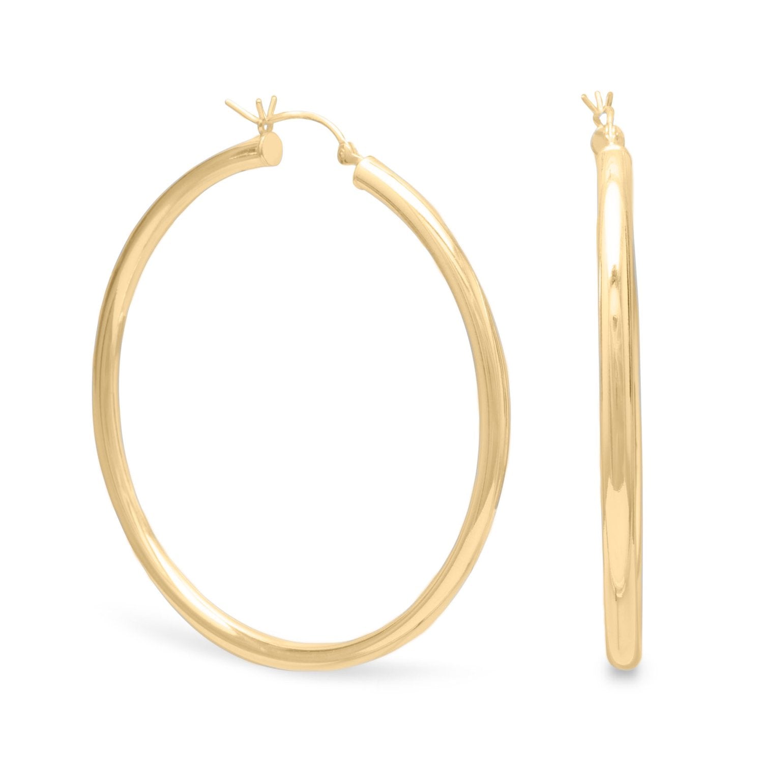 3mm x 50mm Gold Plated Click Hoop - Joyeria Lady