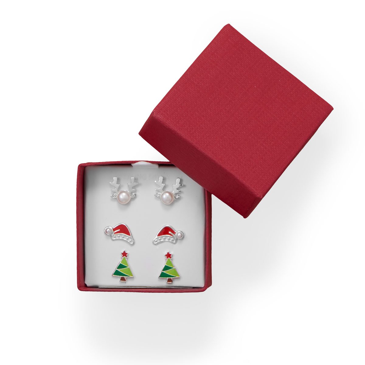 Reindeer, Santa Hat and Tree Earring Set - Joyeria Lady