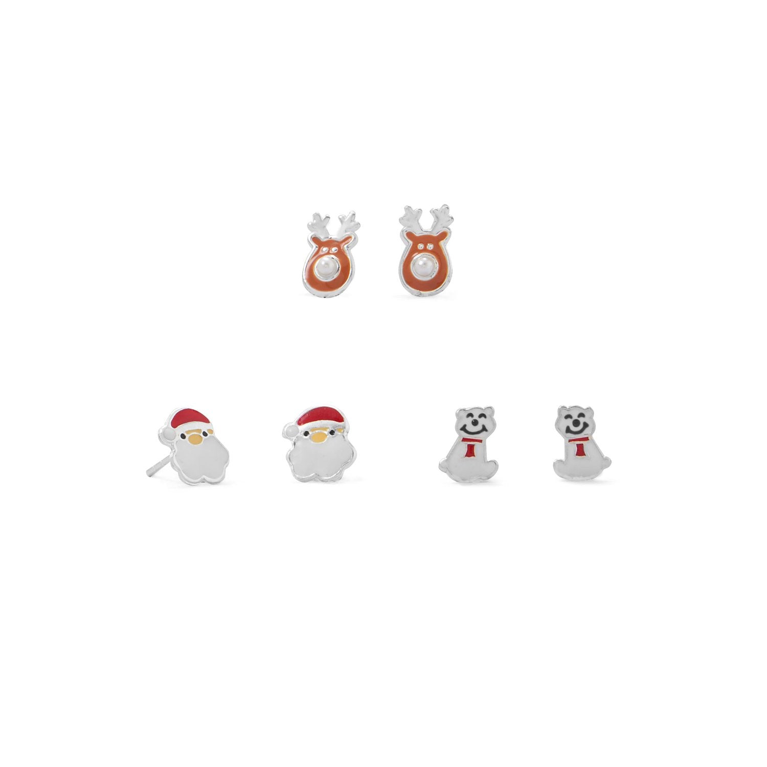 Santa, Reindeer and Polar Bear Earring Set - Joyeria Lady
