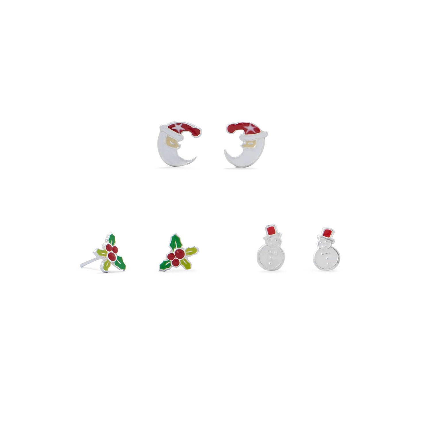 Santa, Holly and Snowman Earring Set - Joyeria Lady
