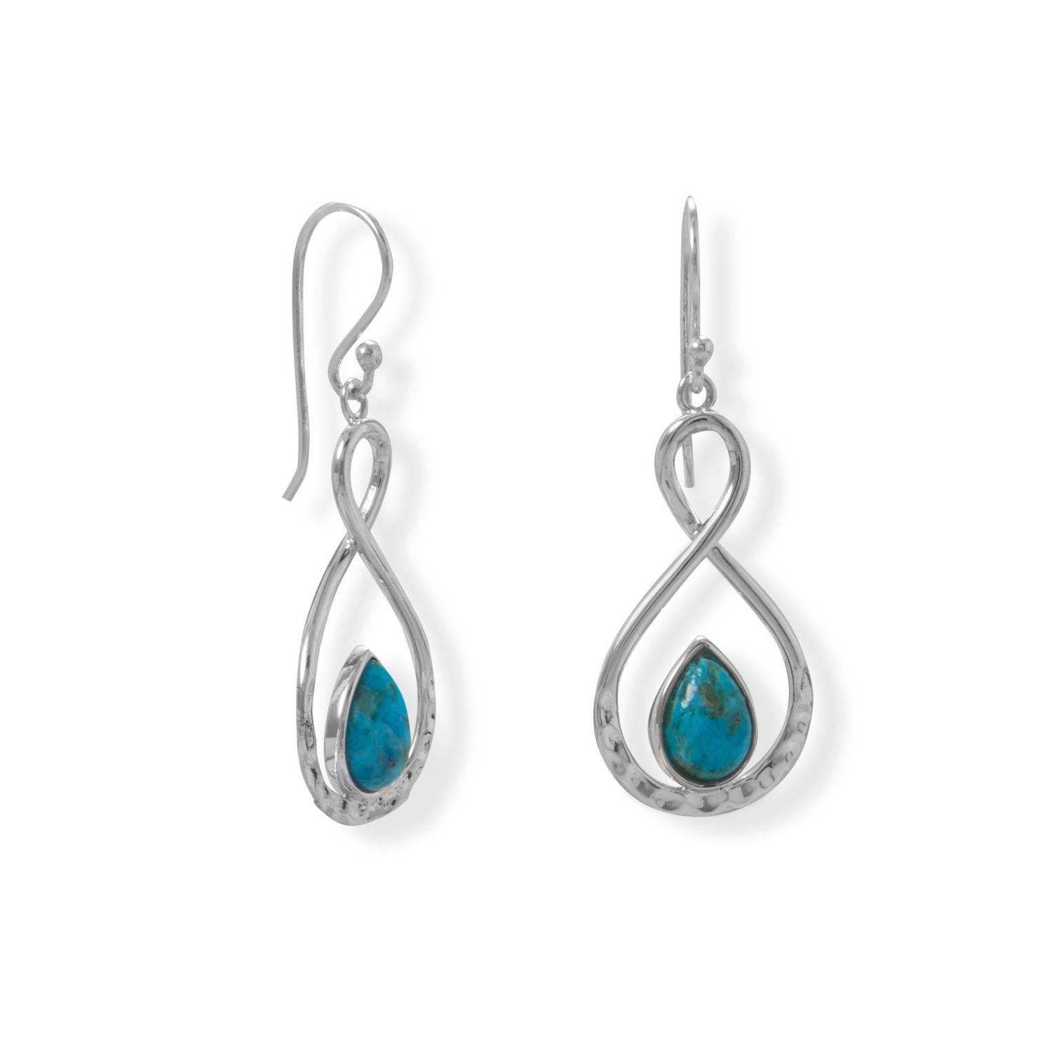 Figure 8 Turquoise French Wire Earring - Joyeria Lady