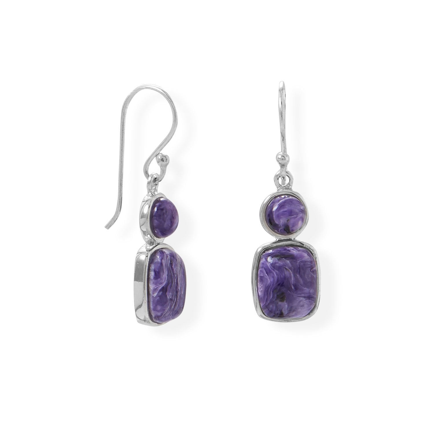 Multi Shape Charoite Earring - Joyeria Lady
