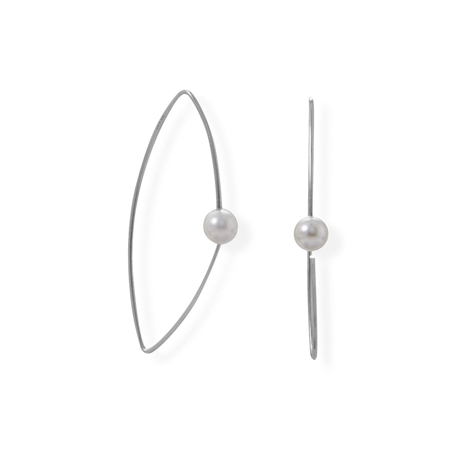 Imitation Pearl Illusion Wire Earring - Joyeria Lady